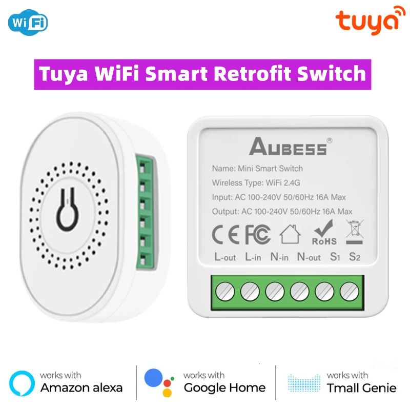 Tuya Wifi Smart Switch Fan / Light Retrofit Switch Controller Ventola Da Soffitto Smartlife App Controllo Interruttore Di Temporizzazione Per Alexa Go