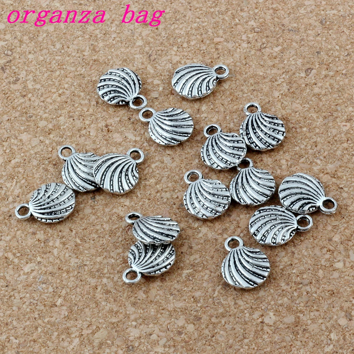 100Pcs Tibetan Silver Alloy Sea Shell Charm Pendants For Jewelry Making Finding 9.5x13mm A-190