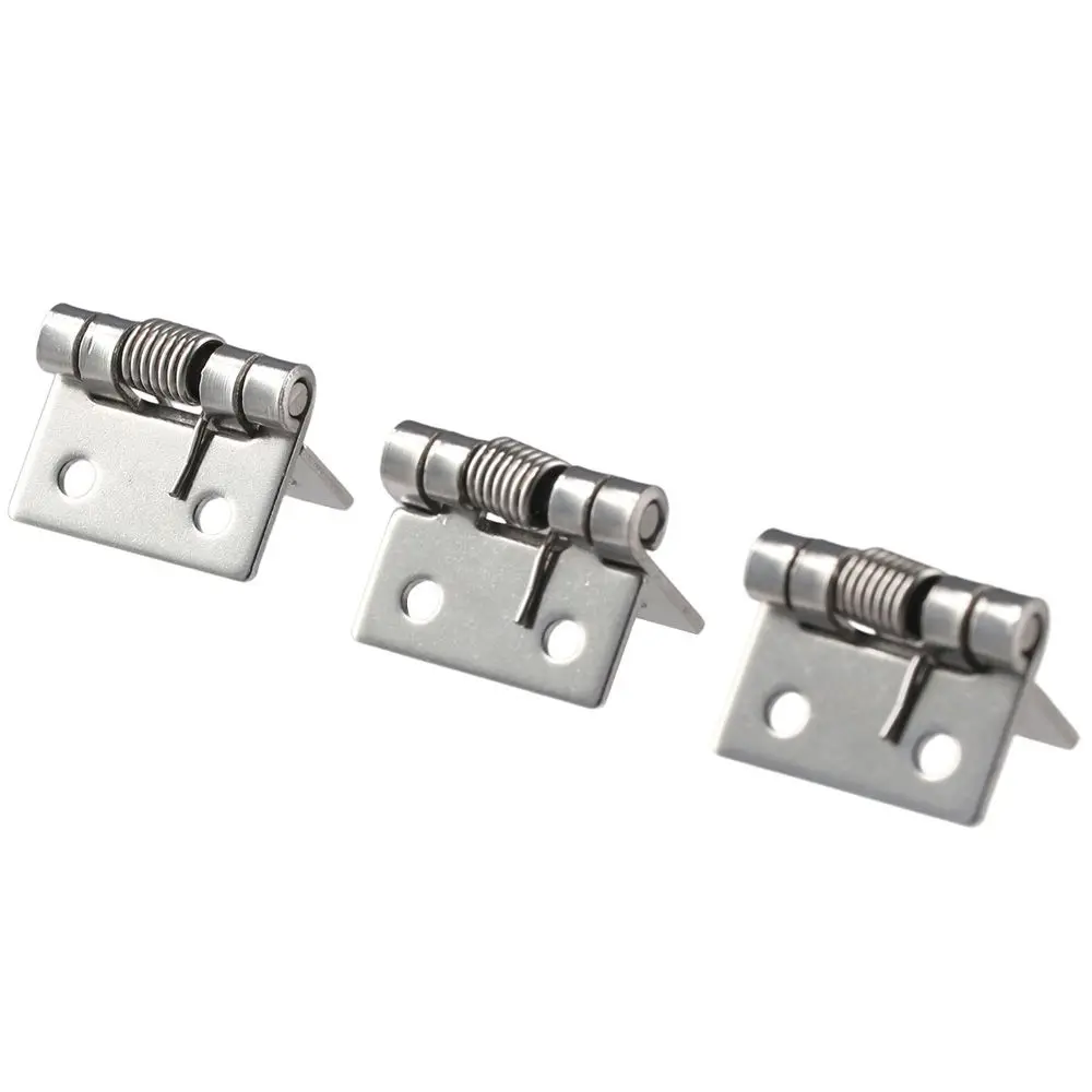 5pcs Heavy Duty 0.98" Spring Hinge Stainless Steel with Screws Loaded Hinges Brushed Hinges for Door Cabinet Small Box