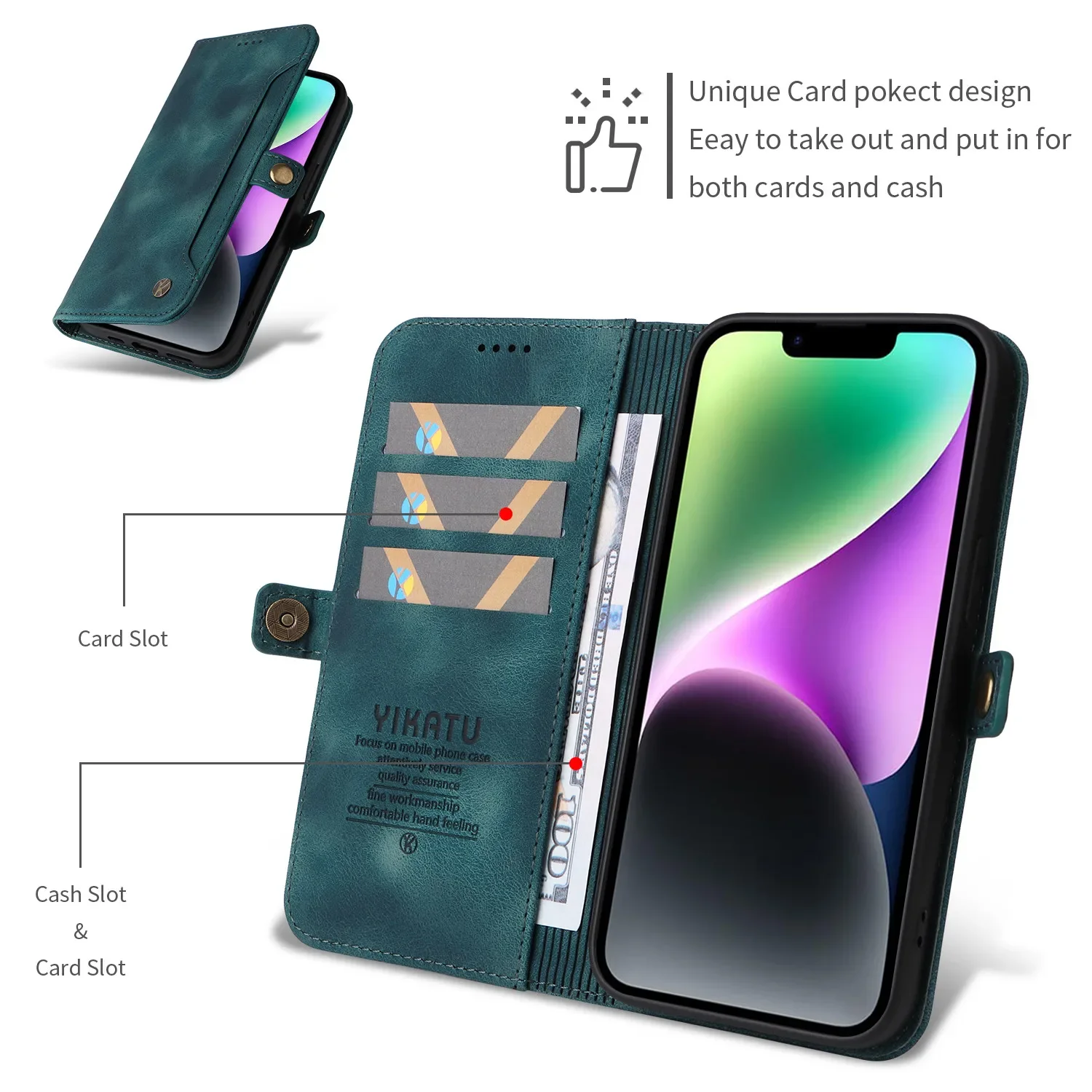 Luxury Leather Flip Phone Case Wallet Cover