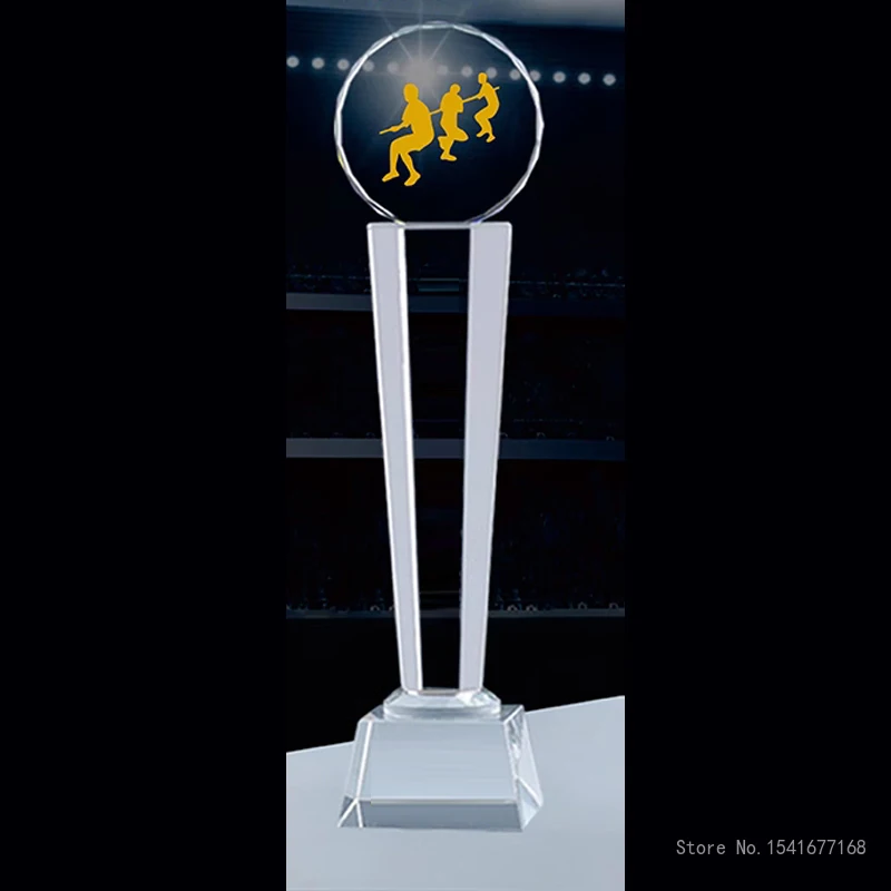 Customized Blank Crystal Trophy, Souvenir Crafts Gift, Home Decoration Creative Climbing Running Sports Commemorative Award, 1Pc
