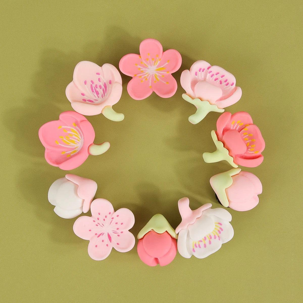 10 Stück romantische Kirschblüten-Schuhanhänger für Crocs, DIY, Allgleiches, abnehmbare Schuhe, Schnalle, Dekoration, Zubehör, Geschenke – Detail 10