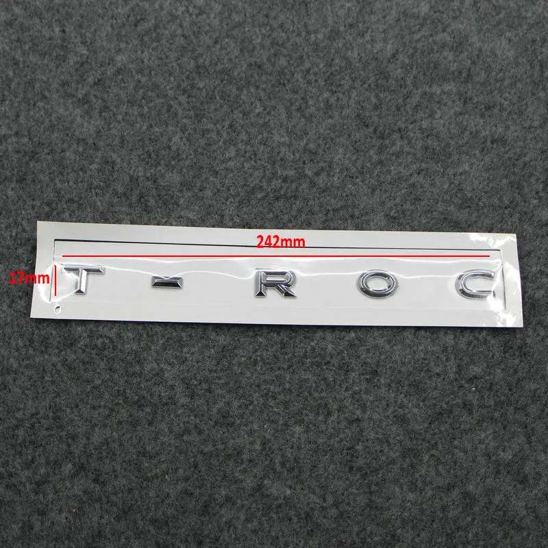 Apply To T-Roc Troc Etichetta Per Bagagli Controdado Posteriore T-Roc Logo Plastica Abs Argento