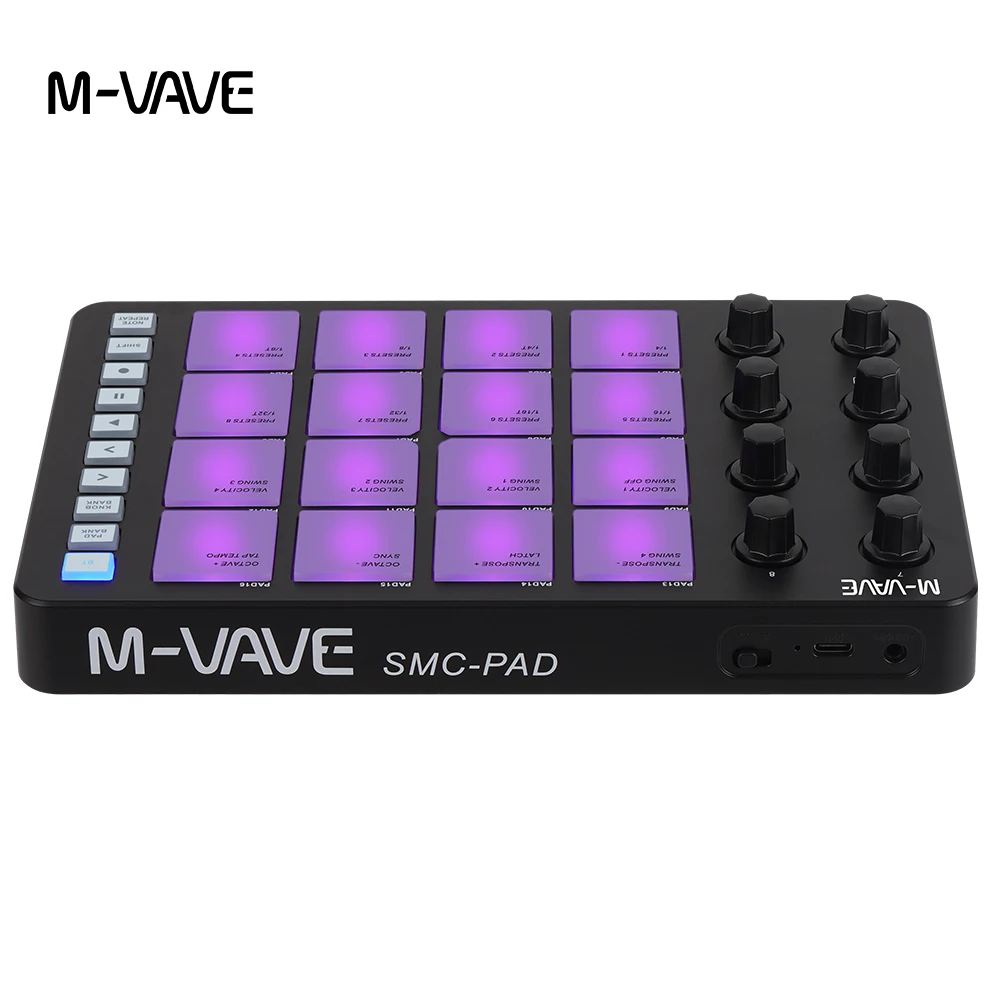 M-VAVE SMC-PAD Wireless LaunchPad,16-Pad MIDI Controller