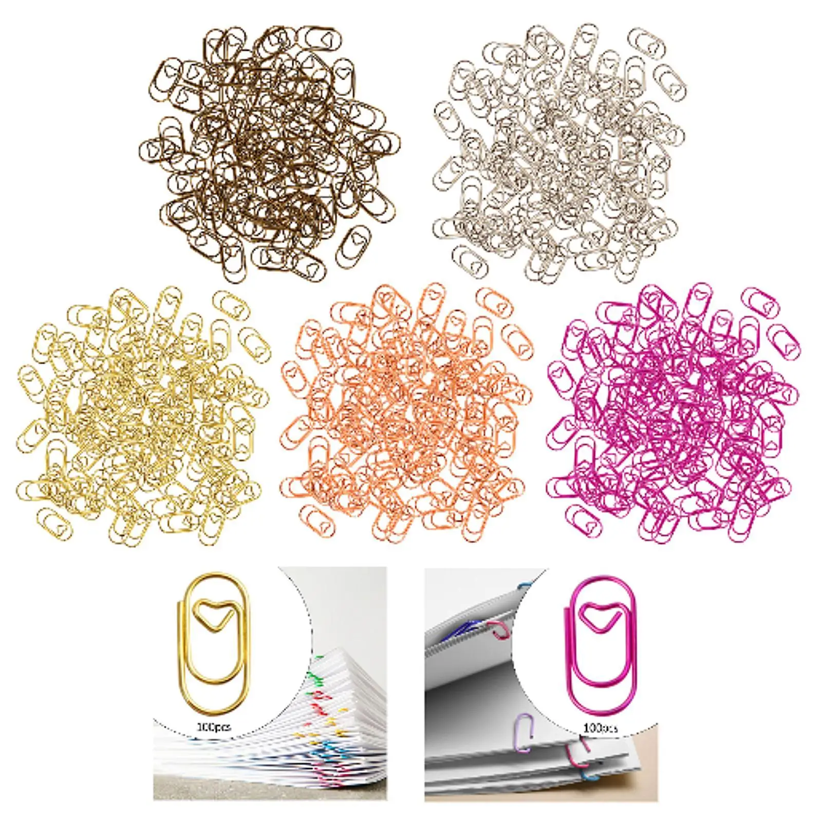 100개 종이 클립 노트 개인 문서 저널용 분류 클립