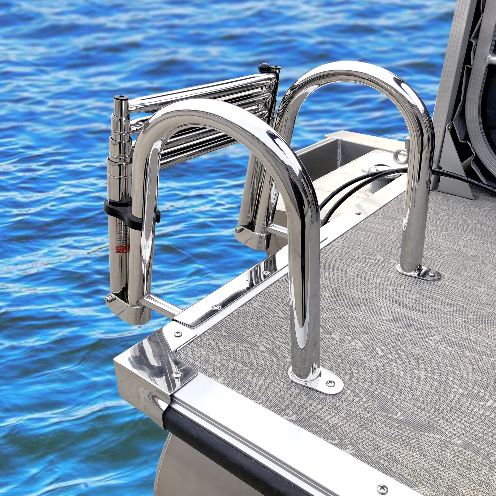 316 Stainless Steel 4 Steps Pontoon Boat Ladder Folding