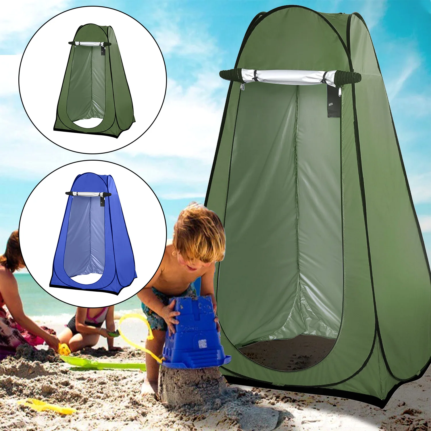 Portable Instant Pop Up Tent Camping Shower With Folding Toilet Portable Chair 