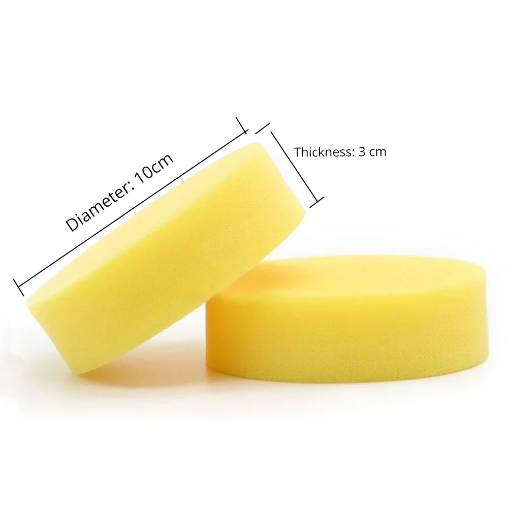 2X Car Polishing Waxing High-density Sponge Yellow Washing Pressures Edge Foam Auto E Wax Polishes Paint Care Available Cleaner