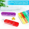 Portable English Plastic Pill Box Organizer, Travel Pill Organizer, Everyday Portable Pill Box, Daily Pill Box with Vitamins, 6