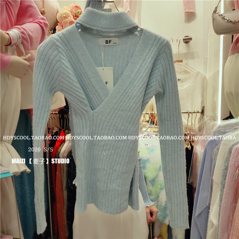 海外最新 女性のためのスリミングVネッククロスセーター,セクシーなナイトウェア,ダイヤモンドVネック,秋と冬,2022 【正規品】 -24