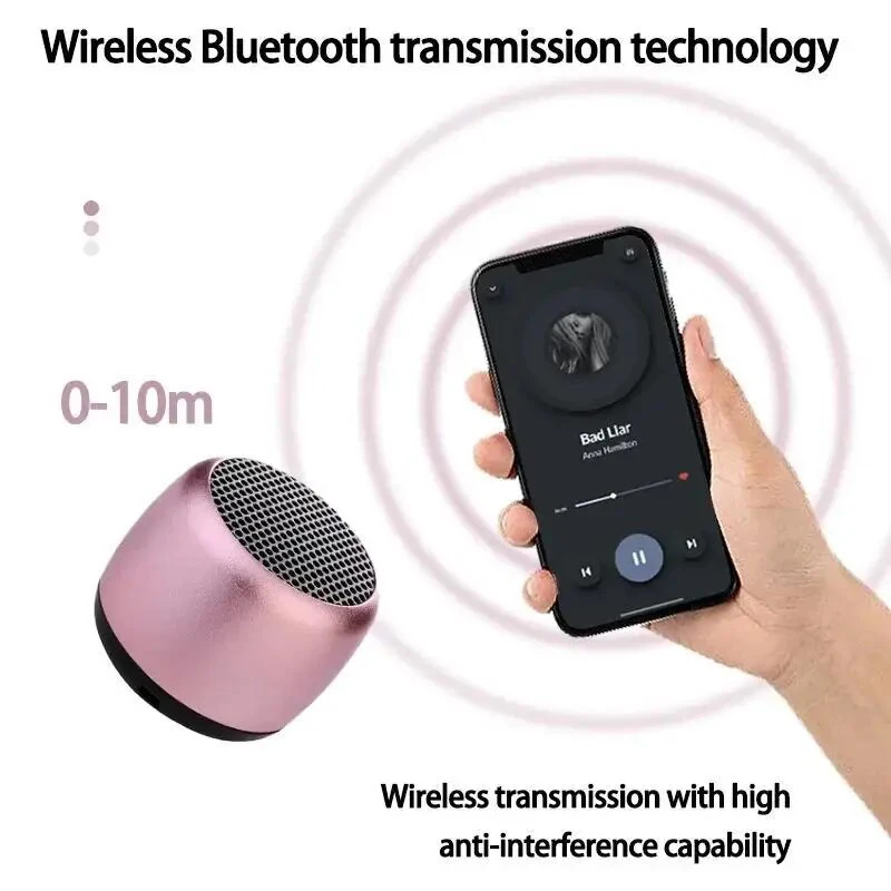 Portable Metal Bluetooth Speaker – Compact Wireless Outdoor Loudspeaker with USB and Subwoofer for Rich Audio Experience