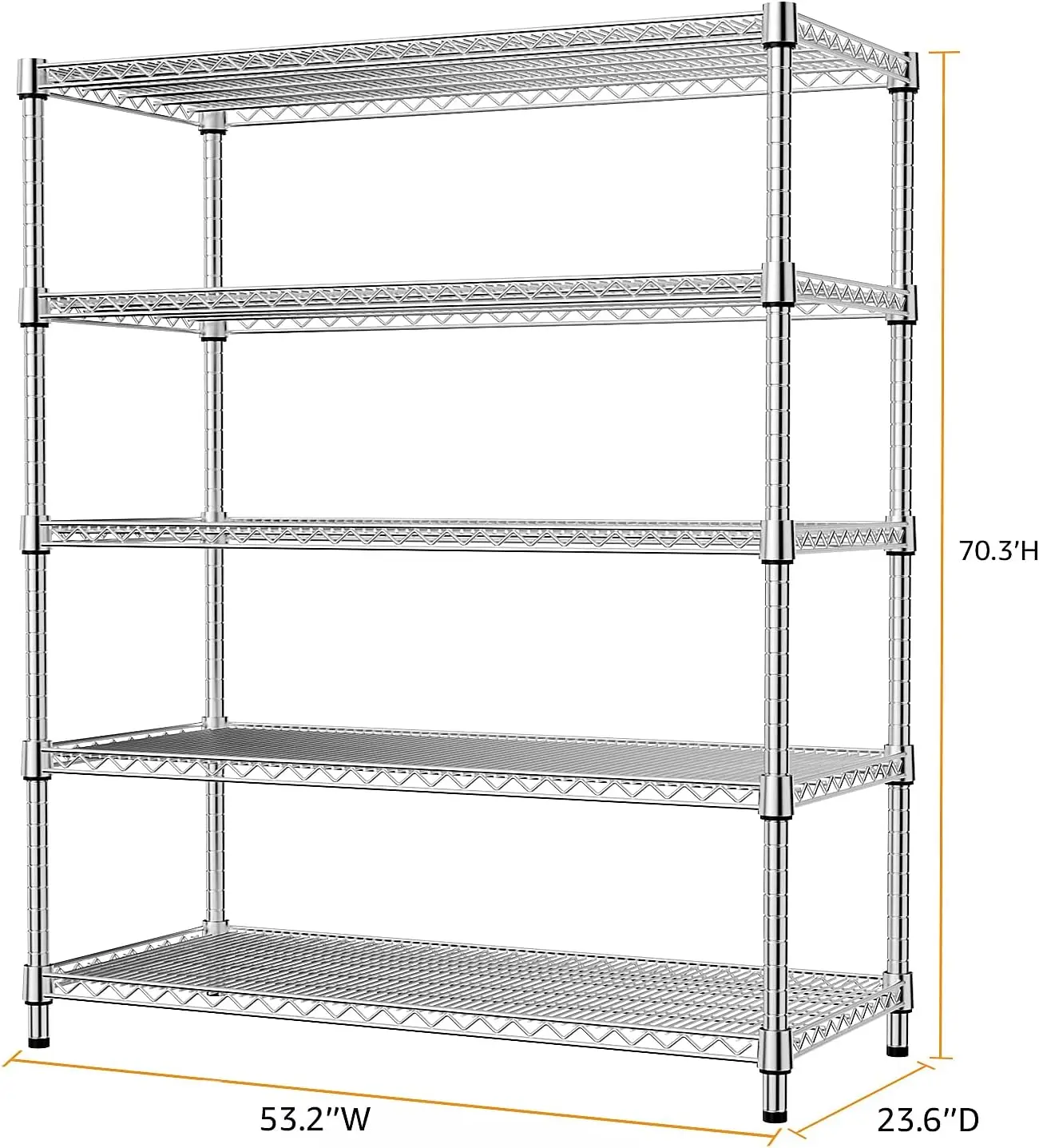 2200 LBS Garage Shelving 5 Tier Industrial Metal Shelving Units for Commercial, Basement, Pantry, Warehouse, School 5