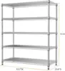 2200 LBS Garage Shelving 5 Tier Industrial Metal Shelving Units for Commercial, Basement, Pantry, Warehouse, School 5
