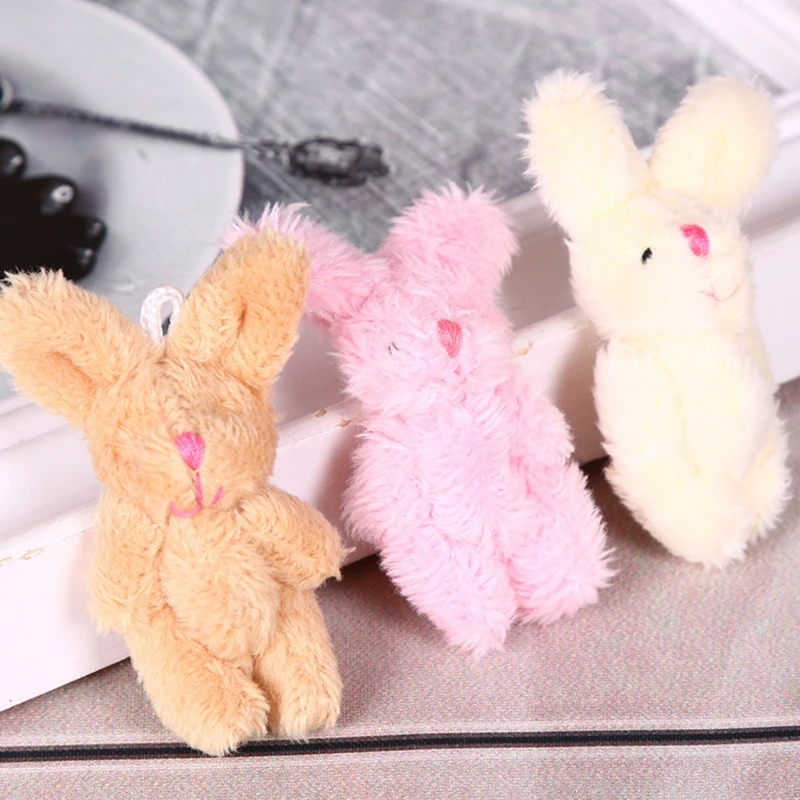 6cm Realistic Mini Rabbit Dolls Cake Wedding Decorations Girls Dollhouse