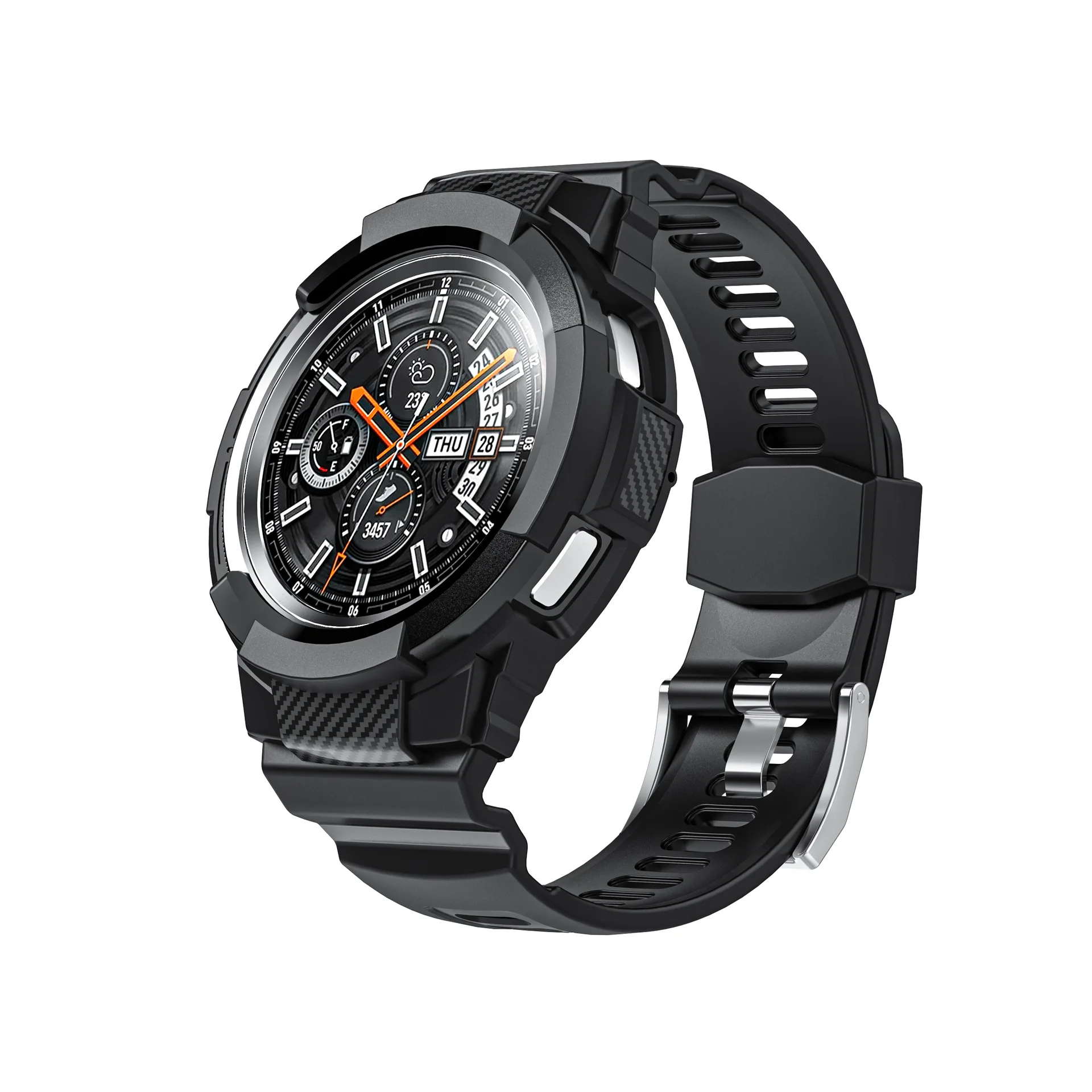 

Sport Band with Bumper for Samsung Galaxy Watch 4 Classic 42mm 46mm Strap Rugged Case for Galaxy Watch 4 Classic Watchbands