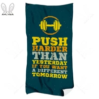 Quick Dry Summer Fitness Exercise Barbell Training PUSH Harder Adult Sport Towels for Beach Bath Swimming Pool Gym 1