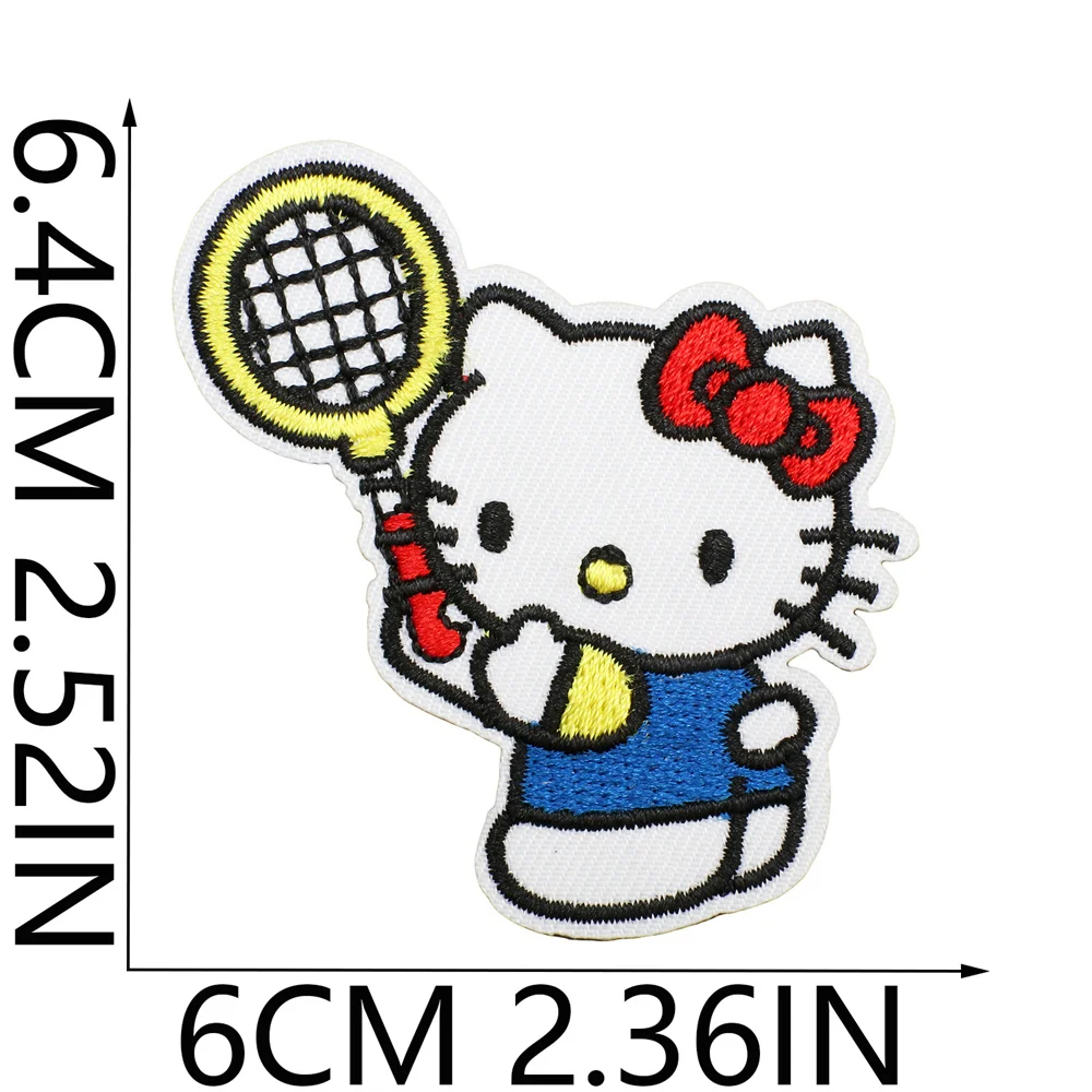 귀여운 헬로키티 패치 자수 아이언온 의류 청바지 장식 아플리케 바느질 의류 수선용