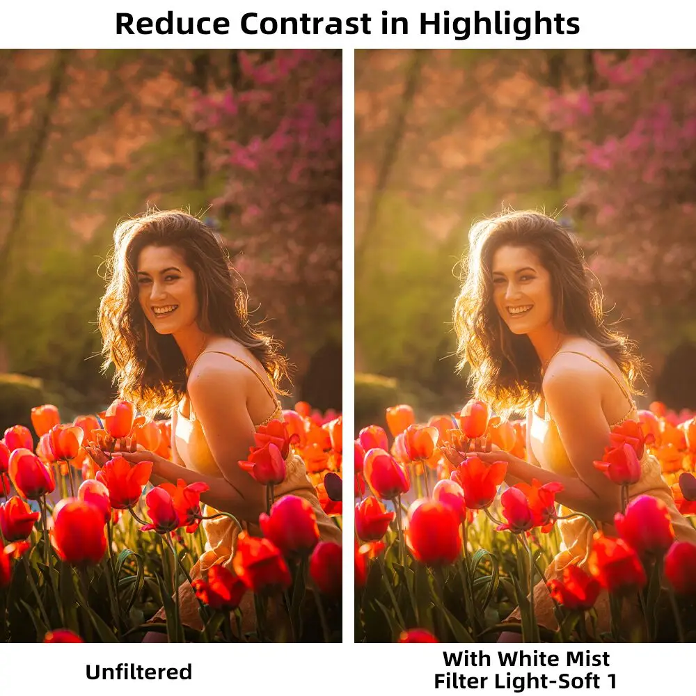 thumbnail interactive-video image 1 of K&F CONCEPT 49mm White Mist Diffusion 1/4 Filter Dreamy Cinematic 1 of 9