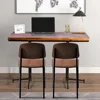 Small Space Dining Table Metal Base Solid Wood Top Kitchen Cafe Bar Counter Height Versatile Table Home Office 6