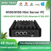 Industrial Mini PC Intel N100 Quad-Core DDR5 Dual 10G SFP+ 3×2.5G Ports Dual 4K NAS/Router Solution SIM Slot/WiFi 6 Support 1