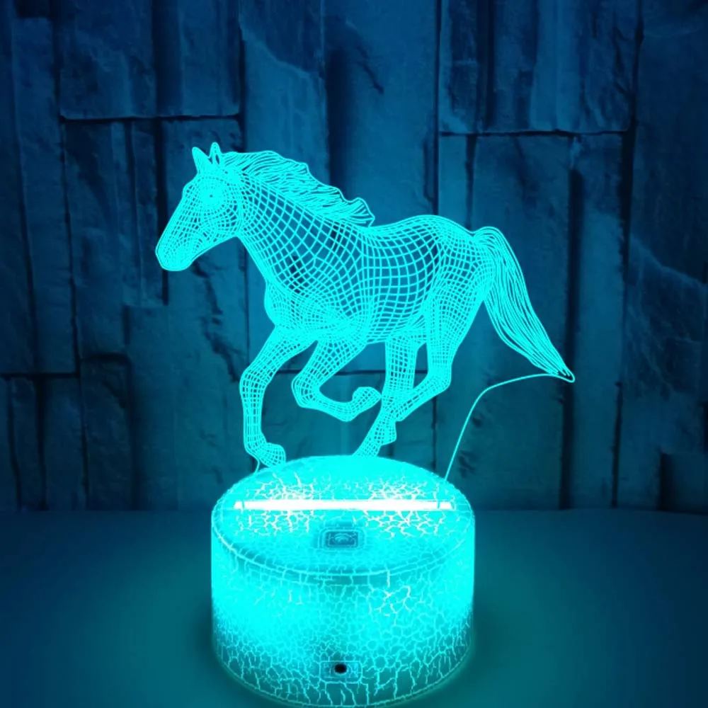 

3D Illusion Lamp LED Children's Night Light for Bedroom Decoration Horse Table Lamp Christmas Gifts Nighdn Child Nightlight