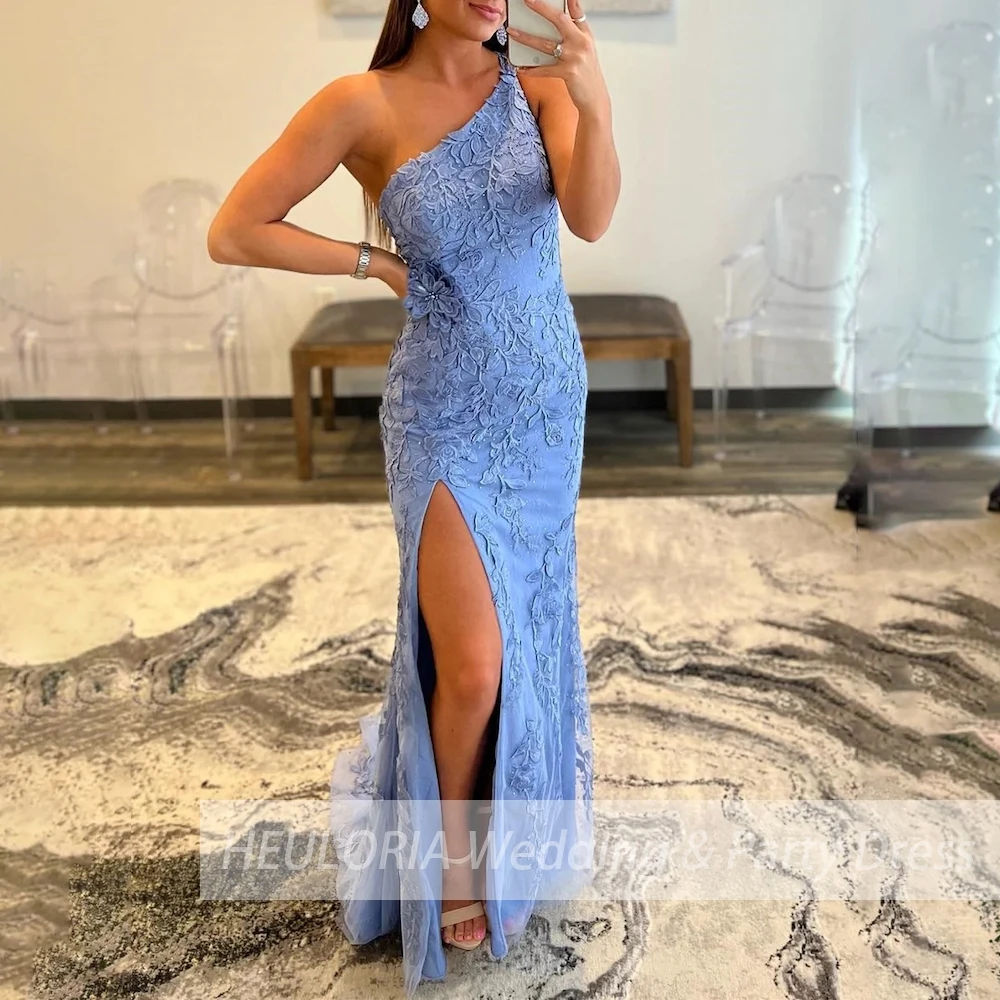 

Elegant one shoulder Mermaid Evening Dresses for wedding Long Formal prom Dresses plus size wedding party dress
