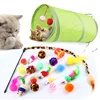 21 Pack Cat Toys interactive Tunnels with Balls Foldable Tunnel Chat Funny Cat Tent Mouse Supplies Simulation Fish Accessories