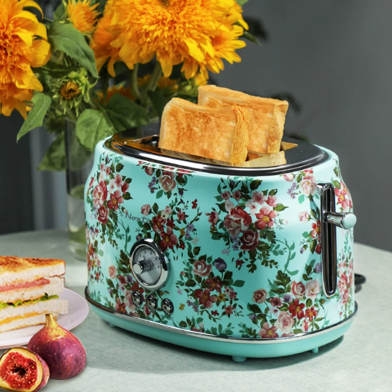 French Retro Quick Toaster 6-speed Knob Toasters Extractor Chip Collecting Disc Household Multifunctional Bread Machine Maker