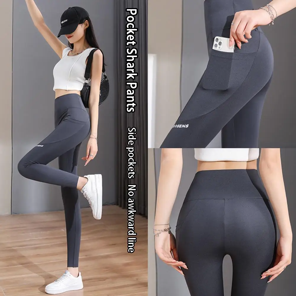 5 Points Yoga Shorts Leggings Women Cycling Shorts With Pocket High Waist Sports Biker Women Gym Hip Lift Fitness Pants