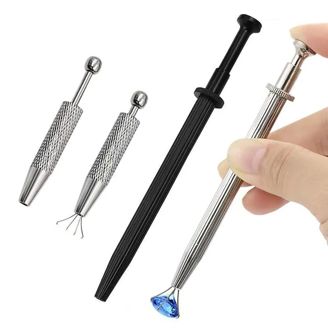 3 Pack Piercing Ball Grabber Tool Stainless Steel Jeweler'S Pick Up Tool  4-Claw Pick Up Tool For Small Parts Piercing Ball Screw On Tool For Tiny  Objects Ic Chip Electronic Components 