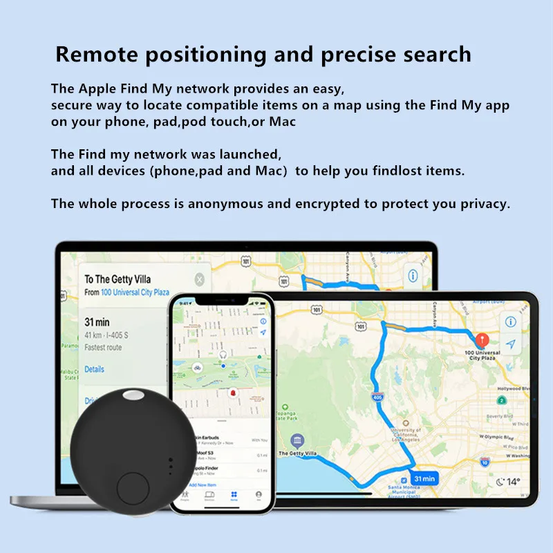 Smart Tags Bluetooth Tracking Search Finder Air Tag GPS Tracker Locator Global positioning Device Anti-lost Work Find My APP