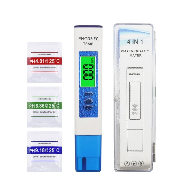 

Тестер качества воды Точный измеритель TDS ECMeter & Ручка для проверки температуры для дома Прямая поставка