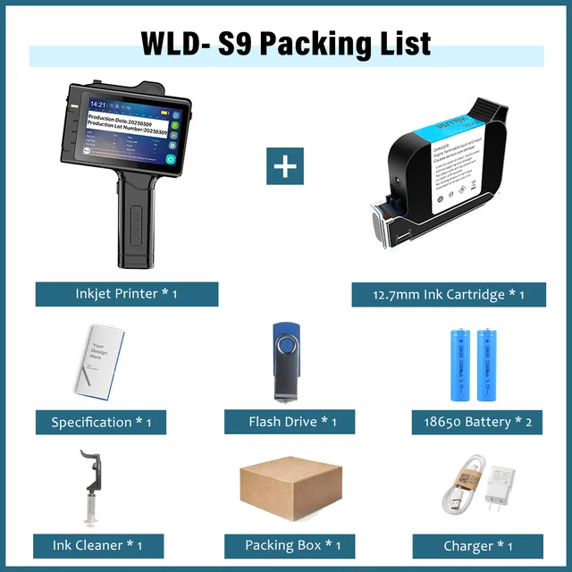 Willita Portable Handheld Inkjet Printer Gun Production Date Barcode Expiry Code Machine Batch