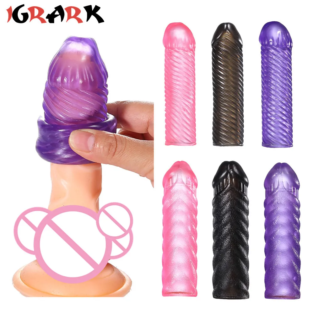 condom penis sleeve reusable silicon condom spike dotted penis sleeve enlargement adult sex toys for men dildo pump cock glans trainer erotic games