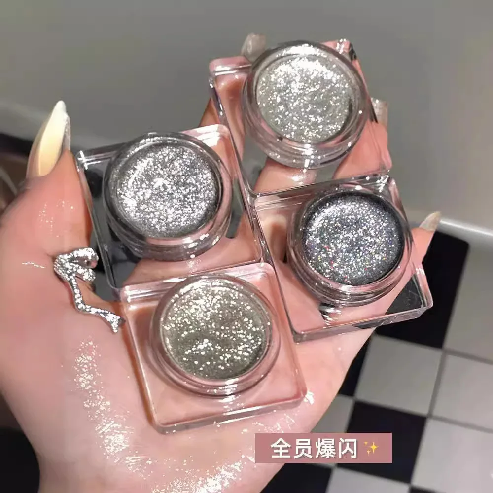 Description Picture 2 of itemDiamond Glitter Metallic Feeling Eyeshadow Brighten Eyes Make Up Waterproof Shiny Black Eyeshadow Gel Makeup Palette Cosmetics