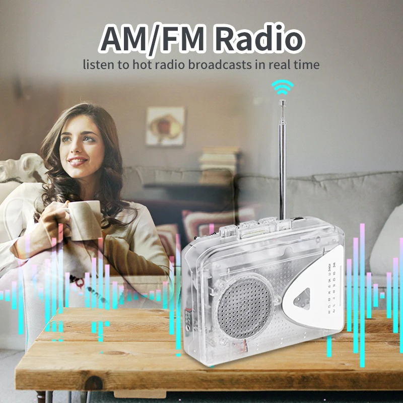 Cassette Player Walkman Cassette Player Portable Retro Speaker Multiple Power Supply Methods AM/FM Radio Function