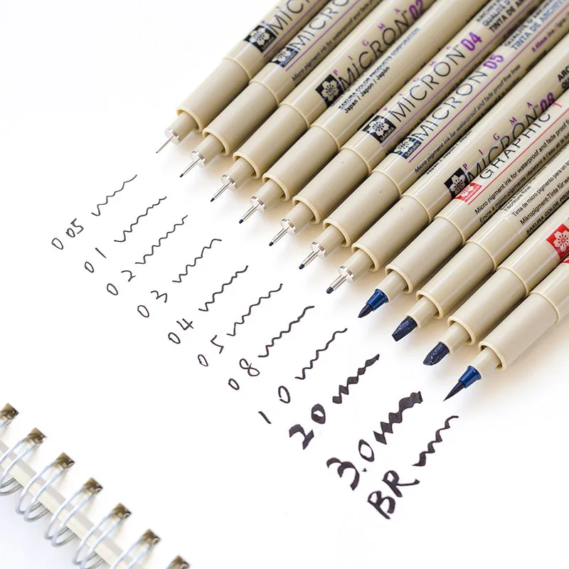 1 pcs Sakura Liner Pen Set Waterproof Black Fineliner Micron Pen Design Sketch Drawing Marker Artist Markers School Supplies 2