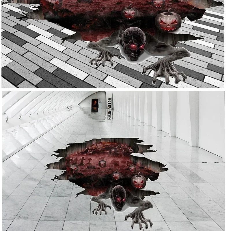 Halloween Horror Skull Sticker Door Sticker Window Stickers Wall Decoration Pumpkin Posters Home Decor Accessories