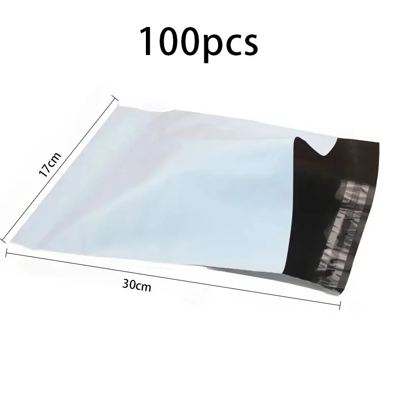 100 pièces/paquet blanc Express sac courrier enveloppe sacs de rangement sac de courrier sacs d'expédition auto-adhésif joint en plastique Packagin