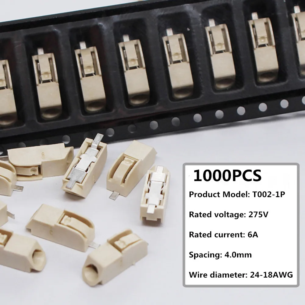 1000PCS 275V 6A 2060 SMT 4.0mm Pitch Reflow 270 Degree LED Light SMD PCB Wire Terminal Block Connector 24-18AWG Terminal Block