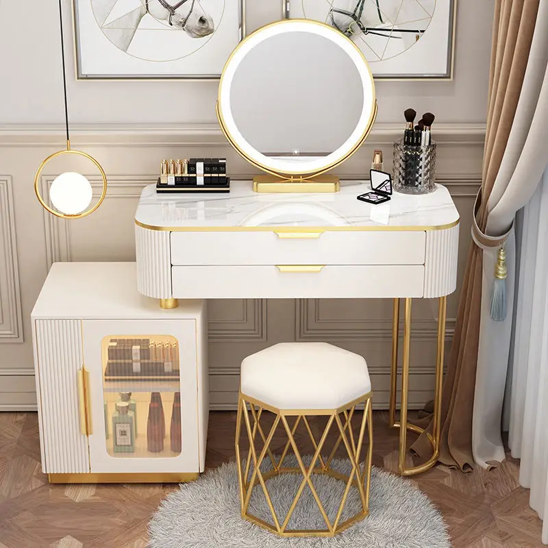 Light Luxury Dressing Table Bedroom Small Apartment Modern Storage Cabinet  Integrated Household Furniture Makeup Table Set - AliExpress