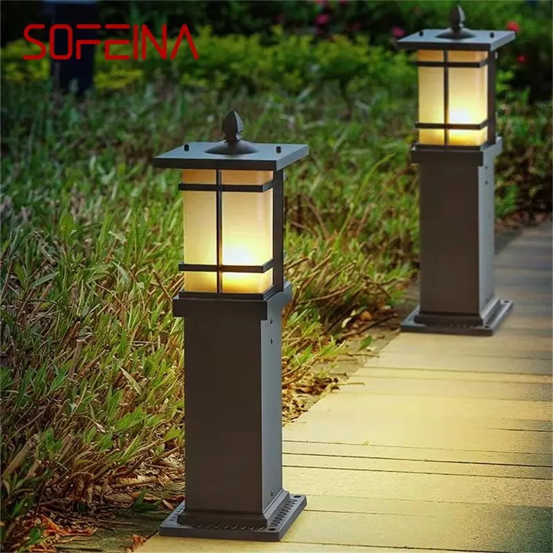

SOFEINA Outdoor Retro Lawn Lamp Lights Classical Waterproof Home for Villa Garden Decoration