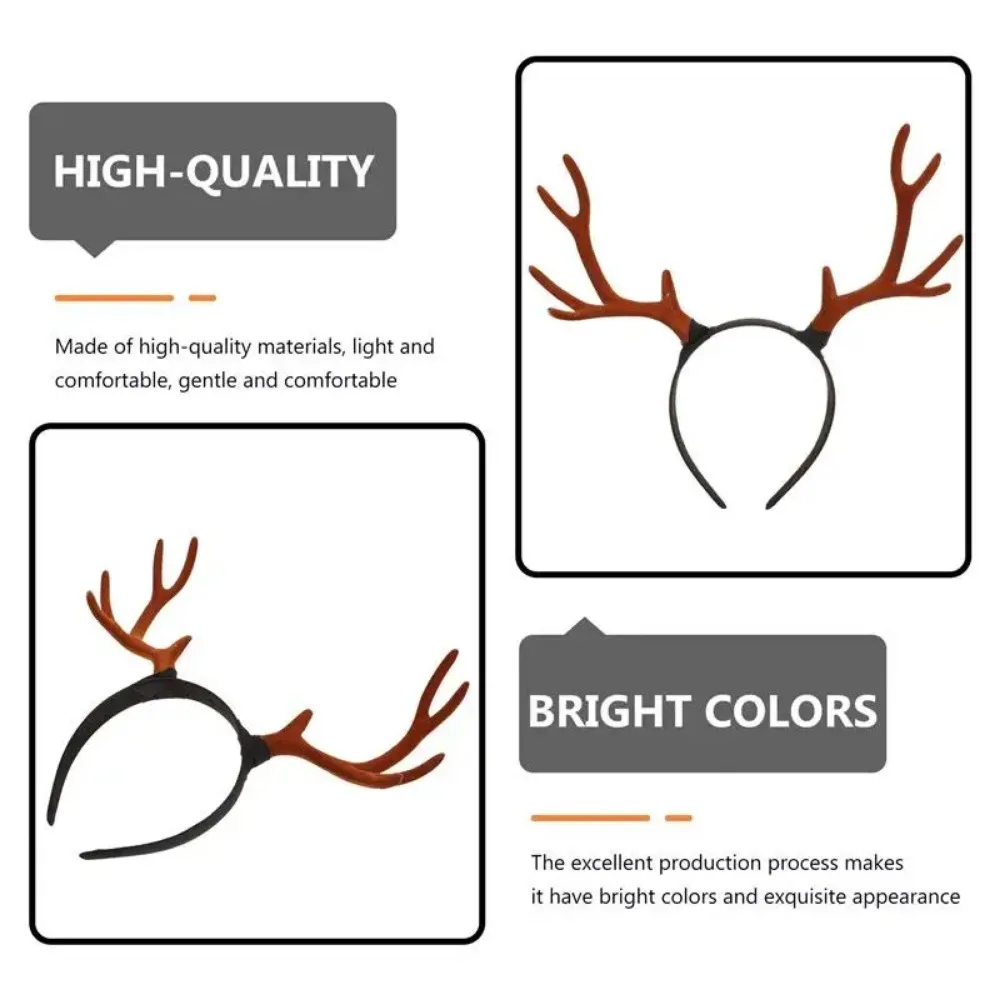 Christmas Gift Antler Flocked Deer Branch Headband Multipurpose Antler Headband Lovely Xmas Funny Xmas Headwear