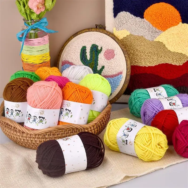25g Milk Cotton Crochet Yarn Hand Knitting Wool Yarn Needlework Dyed For Crochet Crafts Sweater Hat Dolls Scarf DIY Knitting 3