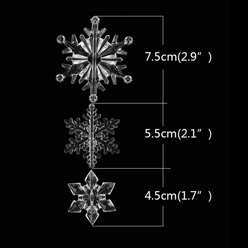 Christmas Decorations 10pcs Christmas Snowflake Decoration Clear Pink Blue Crystal Acrylic Snowflake Ornaments Christmas Party Tree DIY Hanging Decor