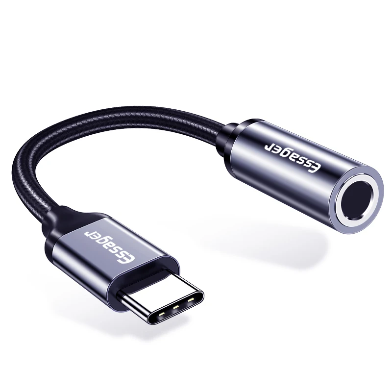 Essager Type c to 3.5mm Jack Headphone Adapter USB C to 3.5 mm Audio Aux Cable For Huawei P30 P20 Pro Xiaomi Mi 9 8 Oneplus 7 7t 3.5mm audio cable usb to 3.5mm adapter type c to 3.5mm adapter type c aux adapter type c adapter type c to aux adapter audio earphone converter audio headphone adapter 3.5mm audio adapter
