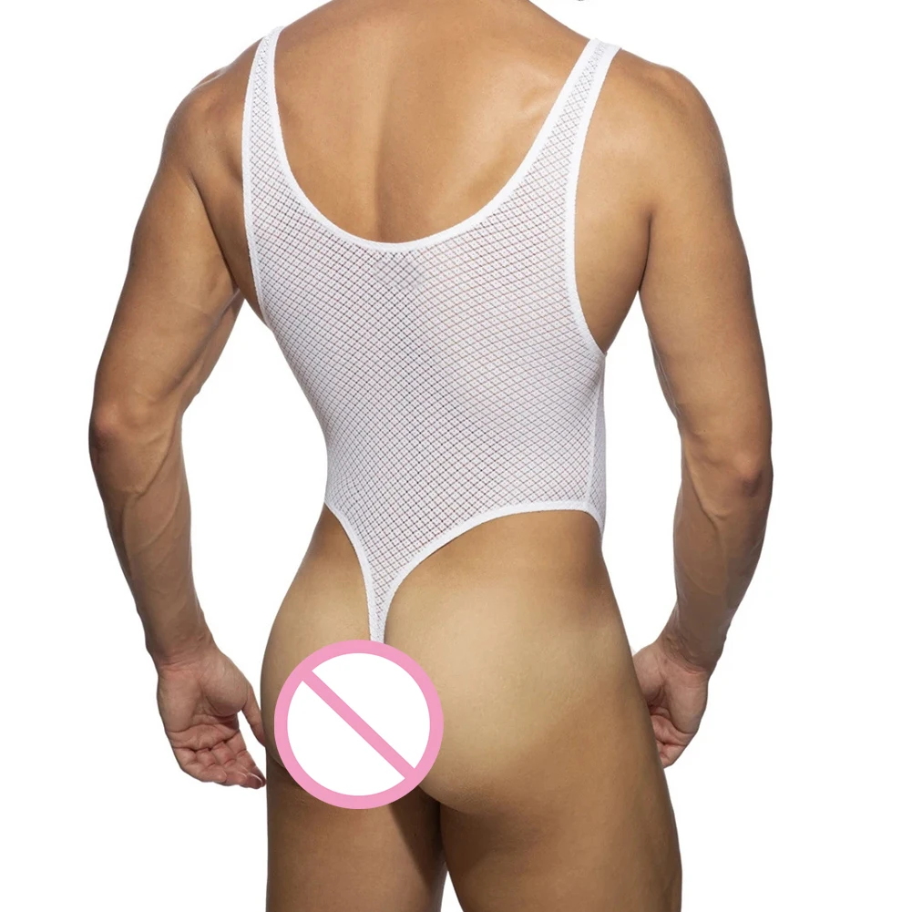 Mens Leotard men bodysuits men jumpsuits men lingerie Sexy Lace Bodysuit Pouch Slimming Underwear Transparent Pajamas Nightclub Jumpsuit Underclothes Elastic Beachwear
