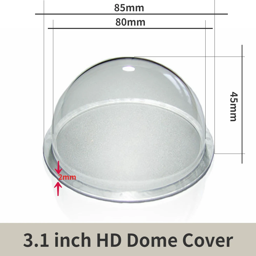 

Hikvision Samsung CCTV Camera Transparent Protective Cover HD Outer Clear Glass Protection Dome Mini Hemisphere Shell 85mmx45mm