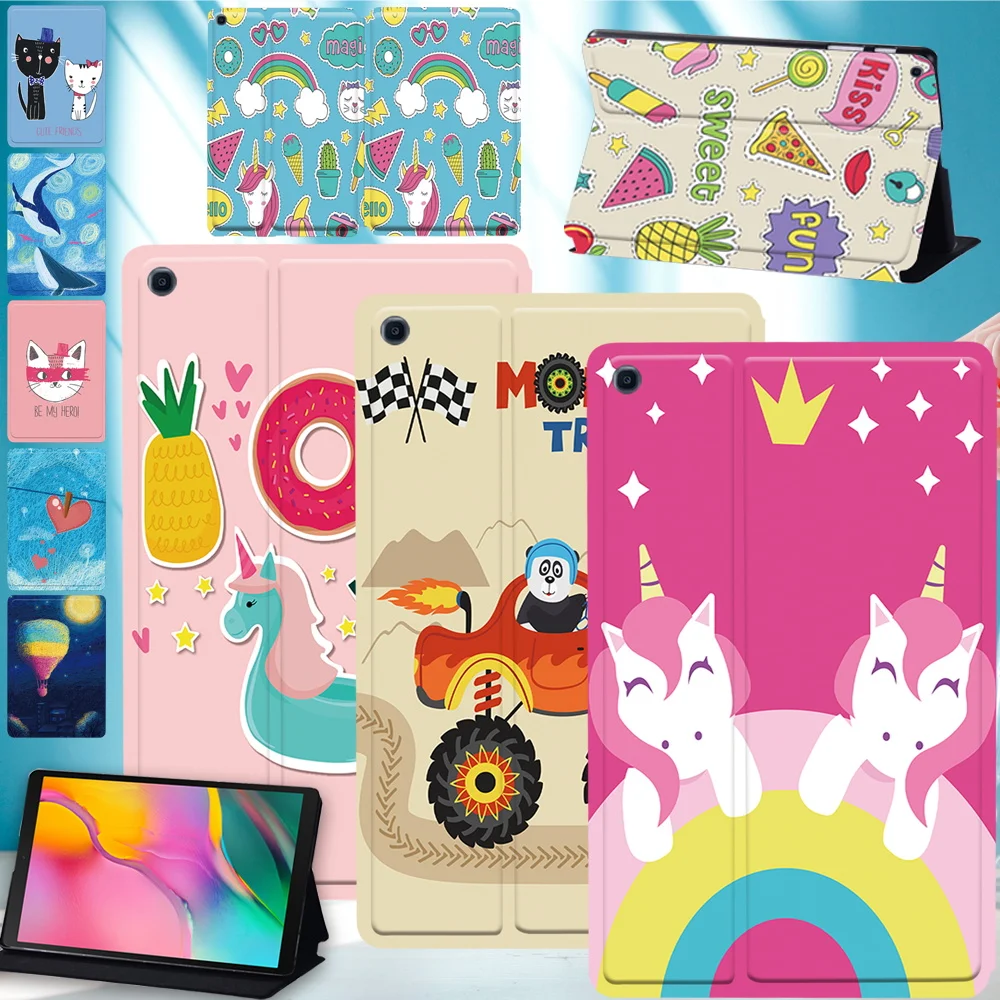 para Samsung Galaxy Tab a7 Lite Tab a7 10.4 T500 S5e s6 s7 Tab um 8.0 Tab s6 Lite 10.4 Novo Tablet Case Bonito dos Desenhos Animados Impressão Capa