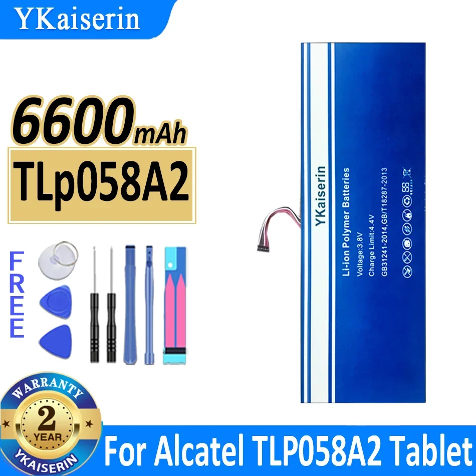 

Сменный аккумулятор ykaisсеребрин 6600 мАч для планшета Alcatel TLP058A2, аккумулятор, гарантия 2 года + Бесплатные инструменты